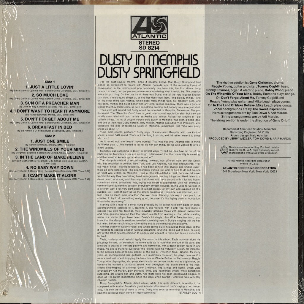 Dusty Springfield / ダスティ・スプリングフィールド / Dusty In Memphis (SD 8214)
