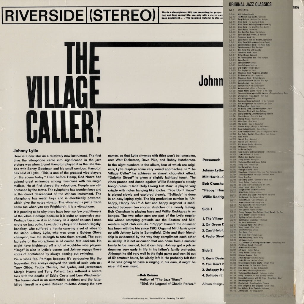 Johnny Lytle - The Village Caller! (OJC-110) LP 1984 US Riverside｜中古LP
