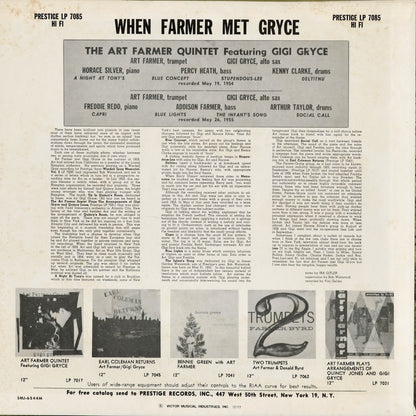 Art Farmer - When Farmer Met Gryce (SMJ-6544(M)) 1977 JPN Prestige - Victor｜中古LP
