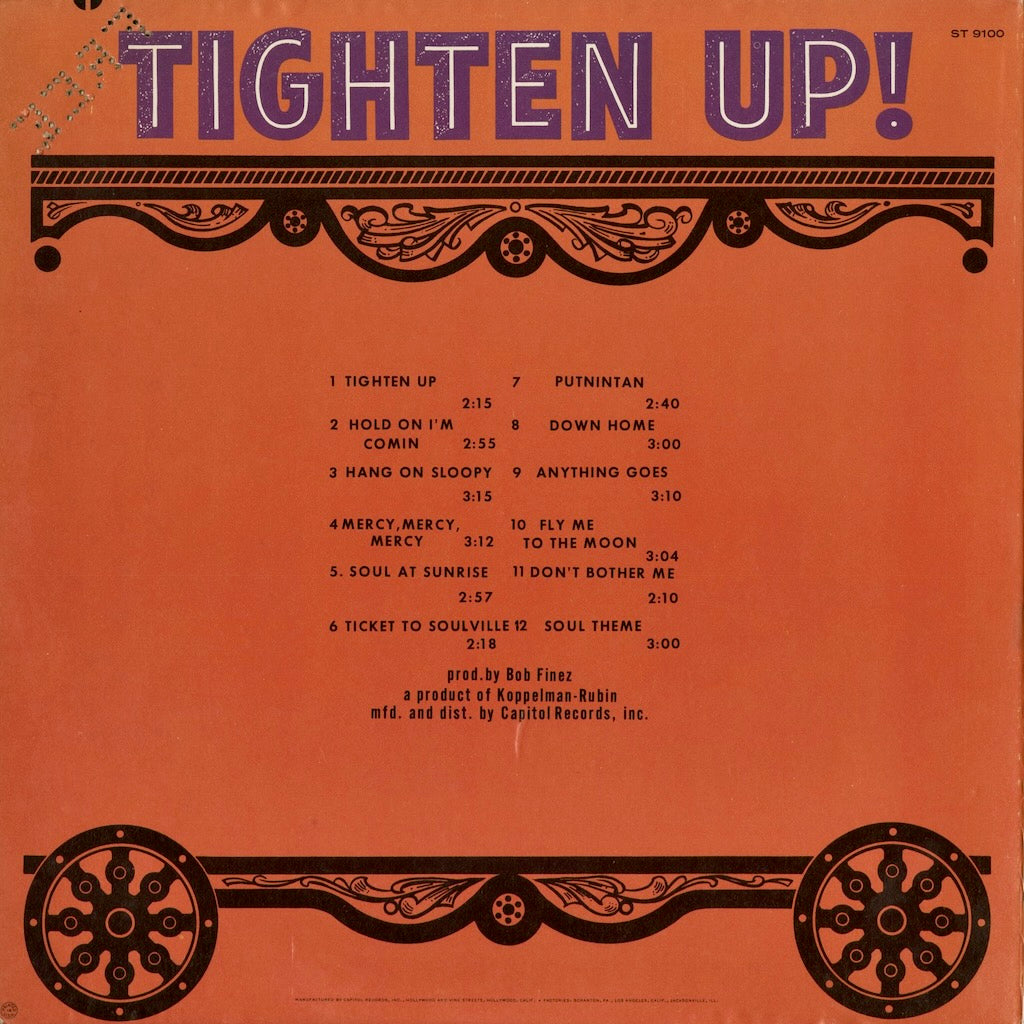 Benny Gordon and The Soul Brothers - Tighten Up (ST 9100) 1968 US Hot Biscuit Disc Company｜中古LP