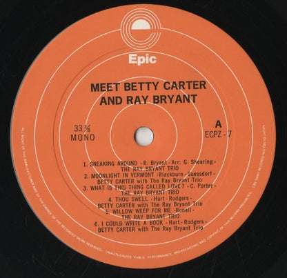 Betty Carter / ベティ・カーター / Meet Betty Carter And Ray Bryant (ECPZ 7)