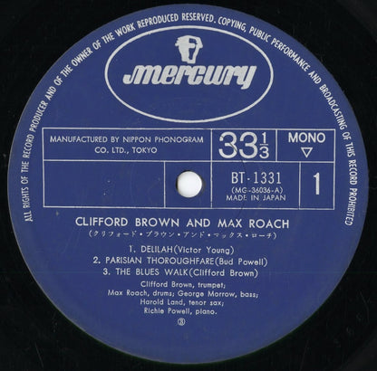 Clifford Brown & Max Roach - Clifford Brown And Max Roach (BT-1331) 1974 JPN Mercury｜中古LP