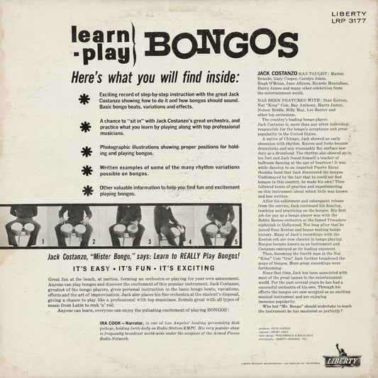 Jack Costanzo - Learn-Play Bongos (LRP 3177) LP 1961 US Liberty｜中古LP