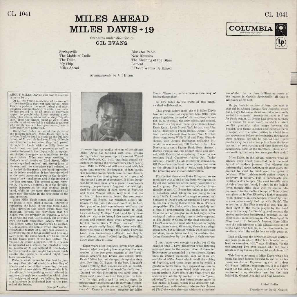 Miles Davis - Miles Ahead (CL 1041) 1957 US Columbia｜中古LP