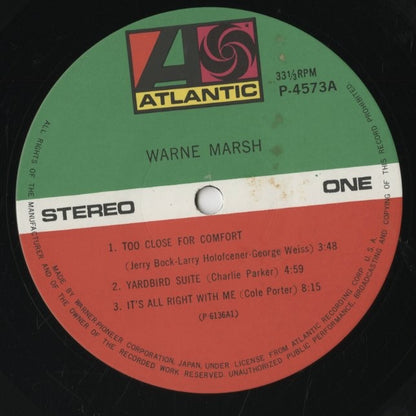 Warne Marsh / ウォーン・マーシュ / Warne Marsh (1976) (P-4573A)