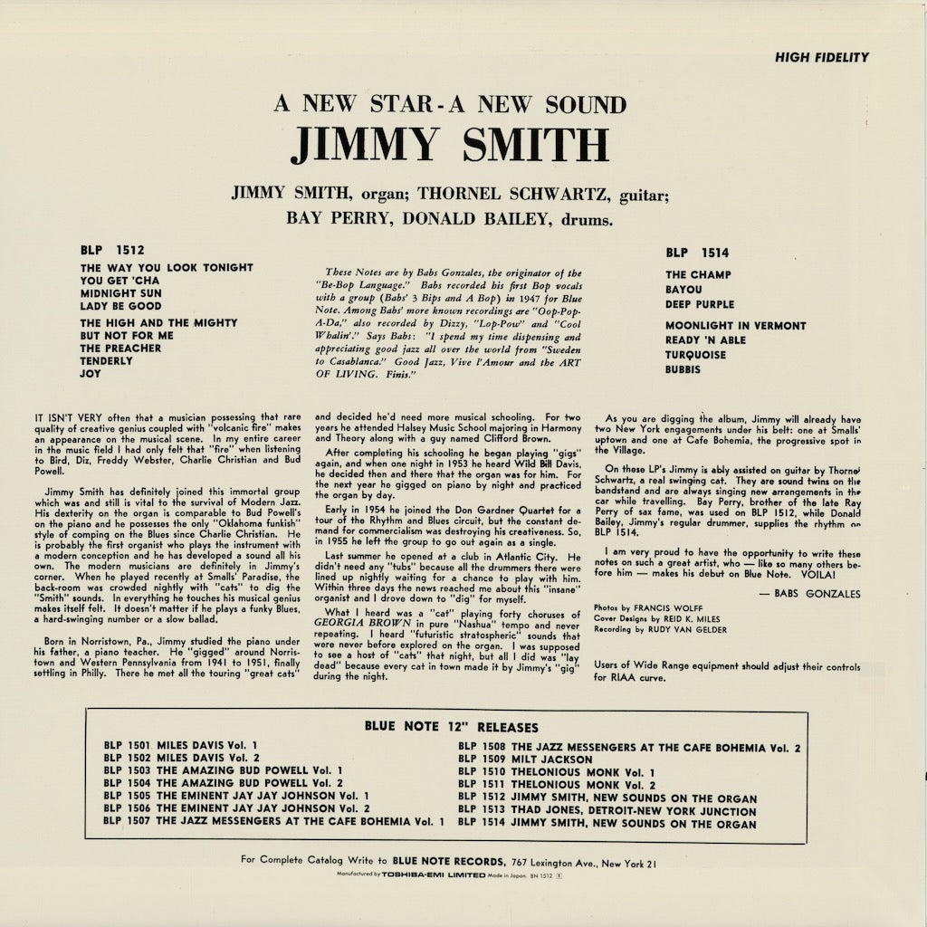 Jimmy Smith - A New Star - A New Sound (BN 1512) 1994 JPN Blue Note｜中古LP