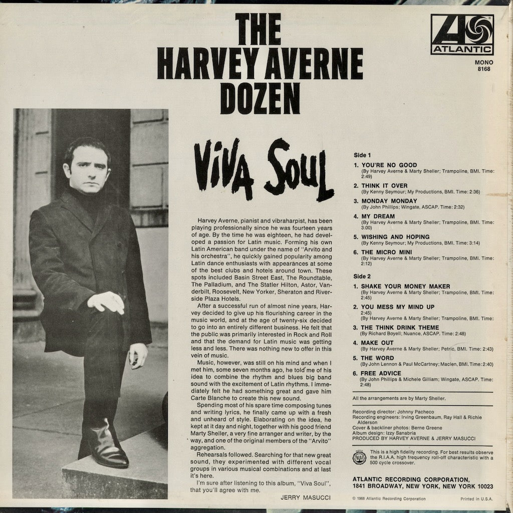 The Harvey Averne Dozen - Viva Soul (SD 8168) 1968 US Atlantic｜中古LP