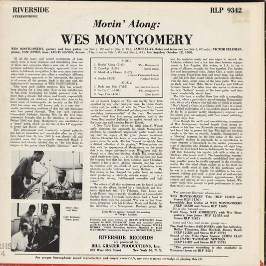 Wes Montgomery - Movin' Along (RLP 9342) LP 1961 US Riverside｜中古LP
