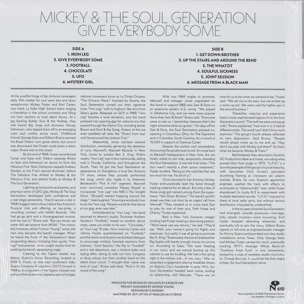 Mickey & The Soul Generation – Give Everybody Some (NUM 610 lp) back