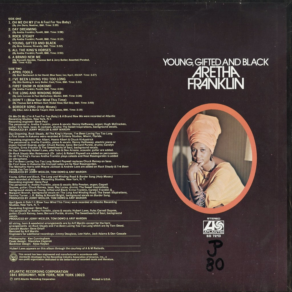Aretha Franklin - Young Gifted And Black (SD 7213) 1975 US Atlantic｜中古LP