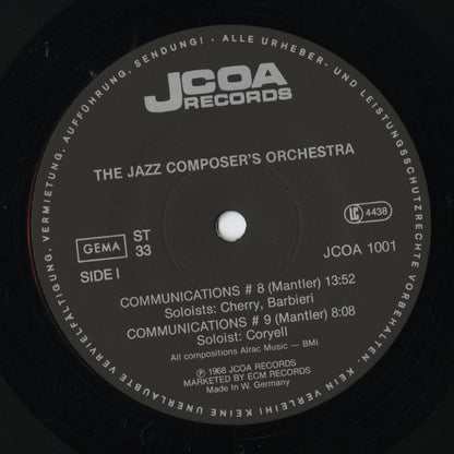 The Jazz Composer's Orchestra – The Jazz Composer's Orchestra (JCOA 1001/2) 2LP 1968 GER｜中古LP