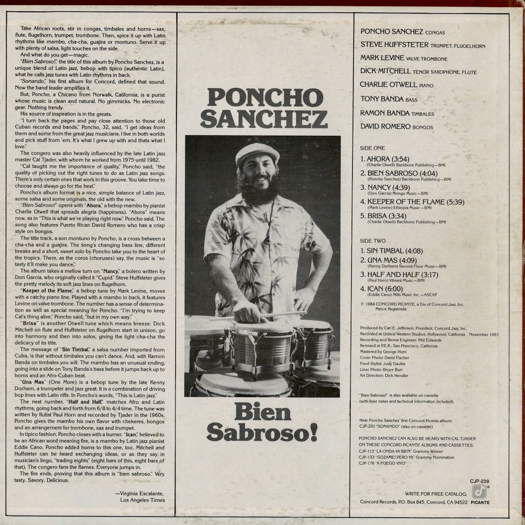 Poncho Sanchez – Bien Sabroso! (CJP-239) LP 1984 US Concord Jazz Picante | 中古LP