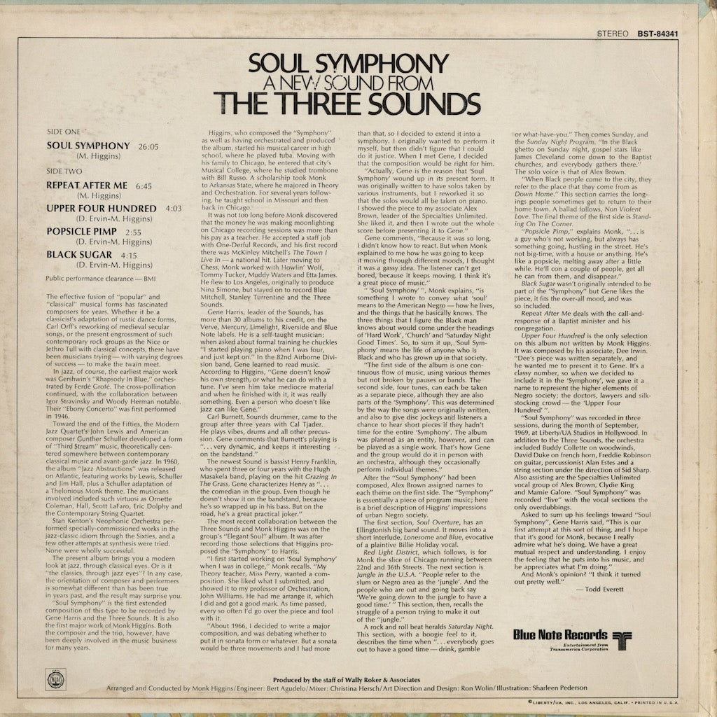 The Three Sounds - Soul Symphony (BST-84341) 1969 US Blue Note Liberty｜中古LP