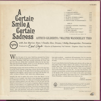 Astrud Gilberto, Walter Wanderley - A Certain Smile A Certain Sadness (V-8673) LP 1966 US Verve｜中古LP