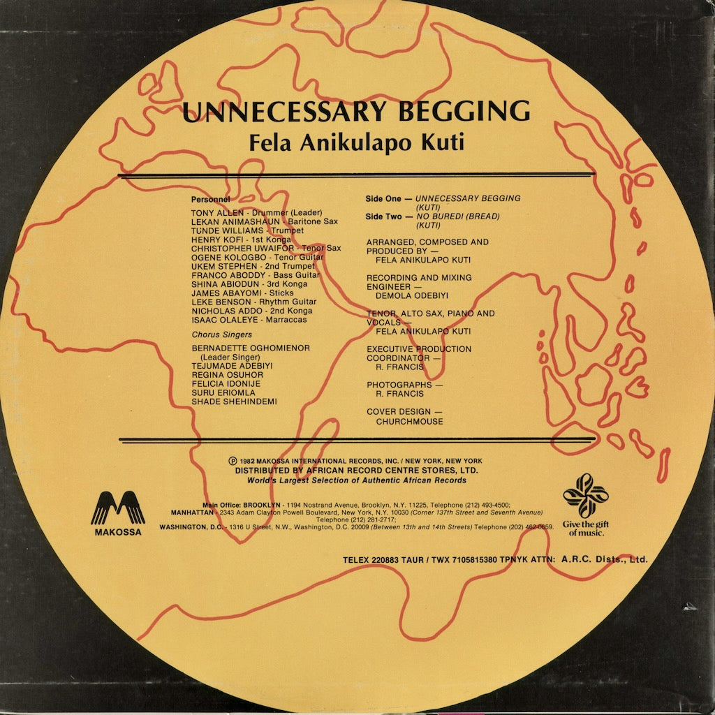 Fela Kuti - Unnecessary Begging (M 2382) 1982 US Makossa｜中古LP