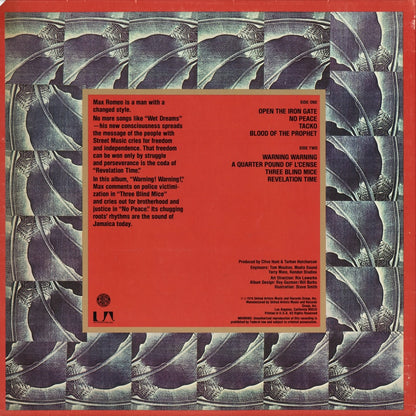 Max Romeo - Open The Iron Gate (UA-LA803-H) 1978 US United Artists｜中古LP