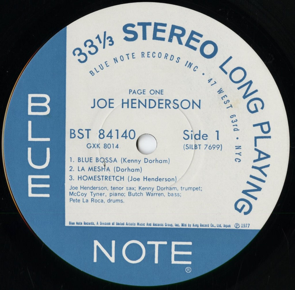 Joe Henderson - Page One (GXK 8014) 1977 JPN Blue Note｜中古LP