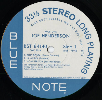 Joe Henderson - Page One (GXK 8014) 1977 JPN Blue Note｜中古LP
