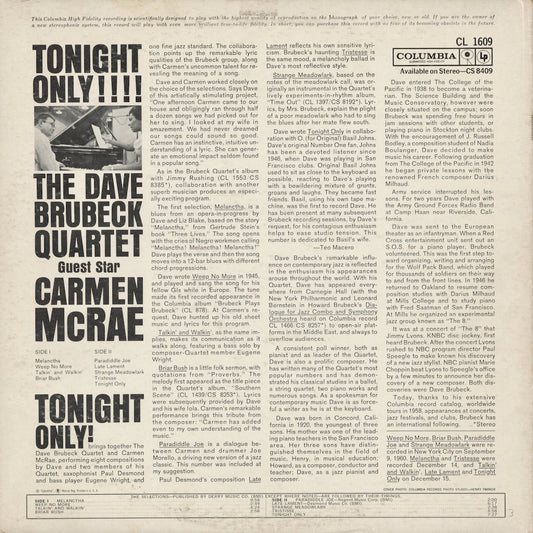 Dave Brubeck - Tonight Only! (CL 1409) LP 1961 US Columbia｜中古LP
