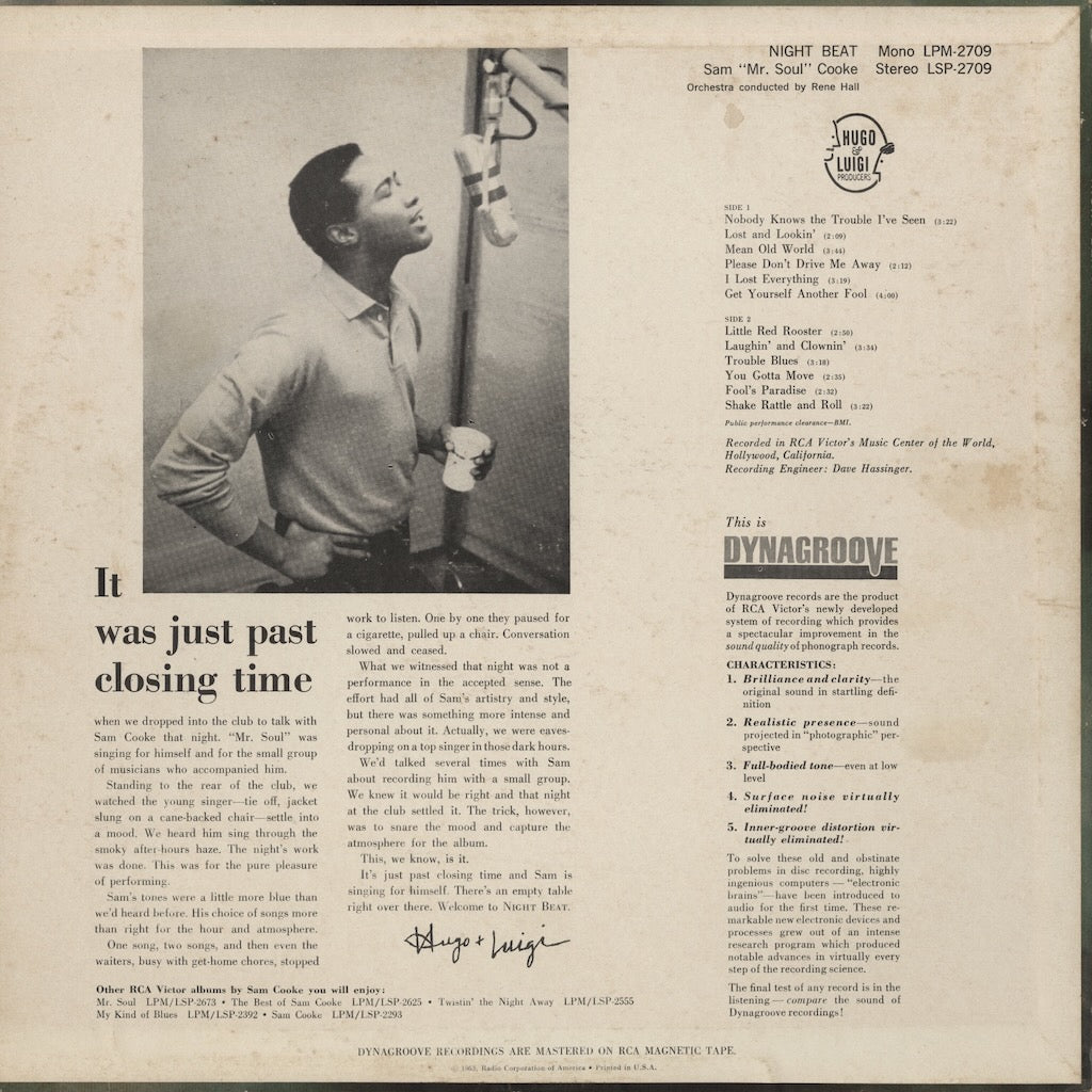 Sam Cooke - Night Beat (LSP-2709) 1963 US RCA Victor｜中古LP