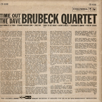 Dave Brubeck / デイヴ・ブルーベック / Time Out (CS 8192) 1971 赤Lbl.