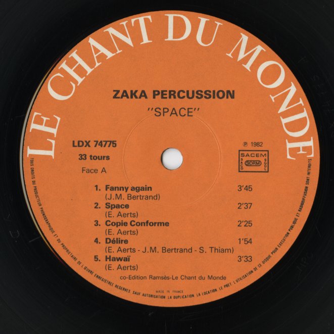 Zaka Percussion / Space  (LDX 74775)