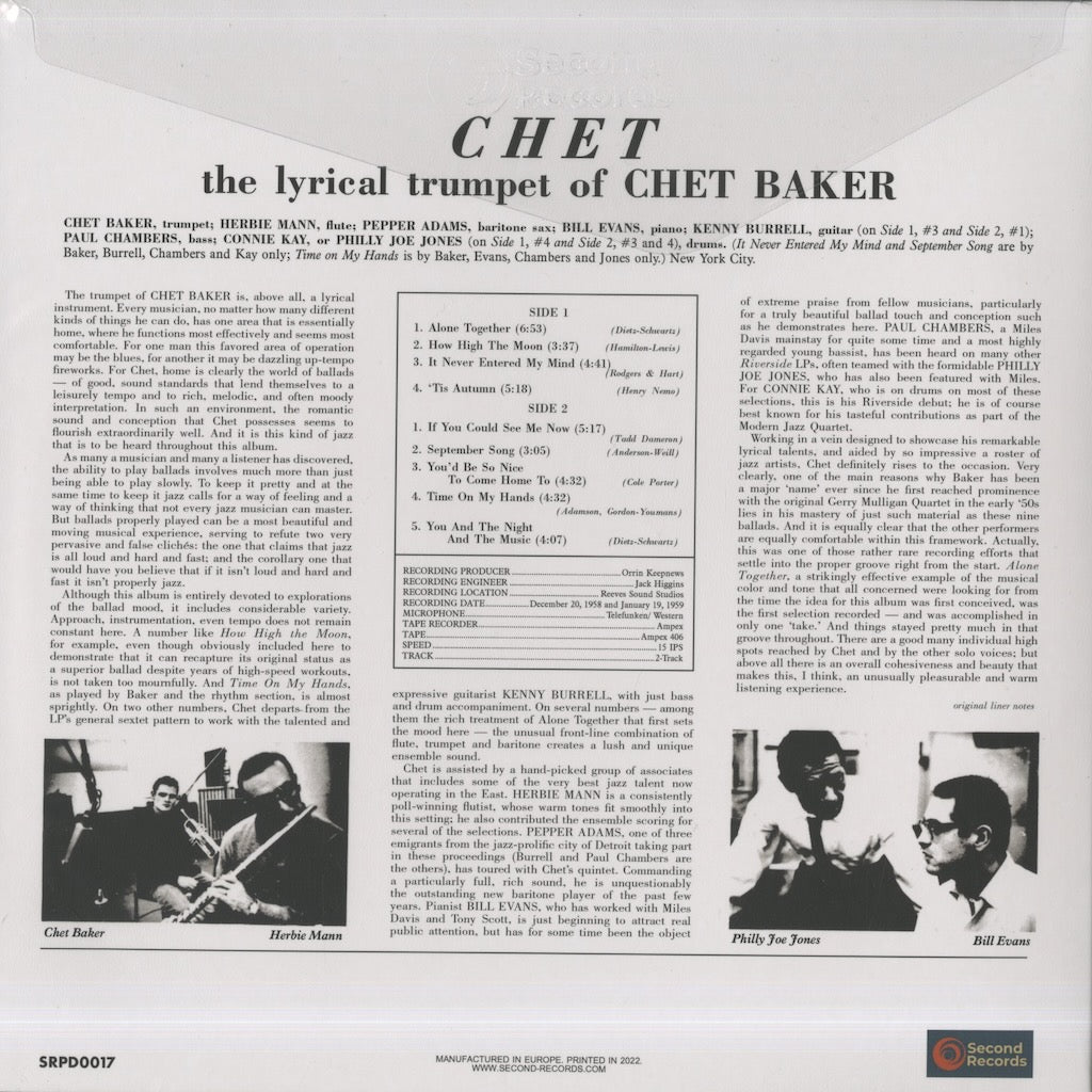 Chet Baker / チェット・ベイカー / Chet (SRPD0017)