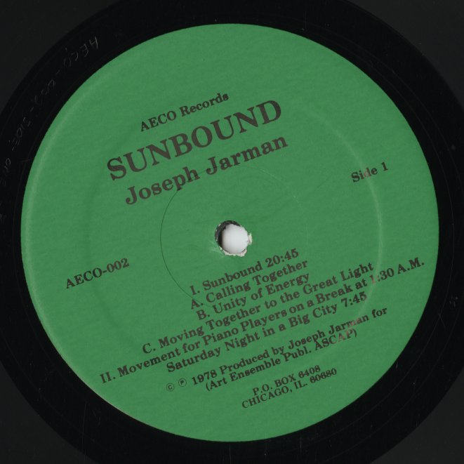 Joseph Jarman - Sunbound Volume One (AECO 002) 1978 US AECO｜中古LP