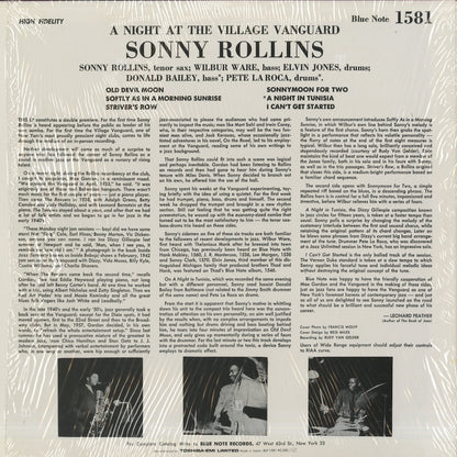 Sonny Rollins - A Night At The Village Vanguard (BLP 1581) LP 1984 JPN Blue Note｜中古LP