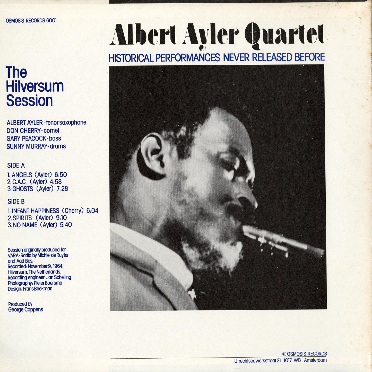 Albert Ayler / アルバート・アイラー / The Hilversum Session (6001)