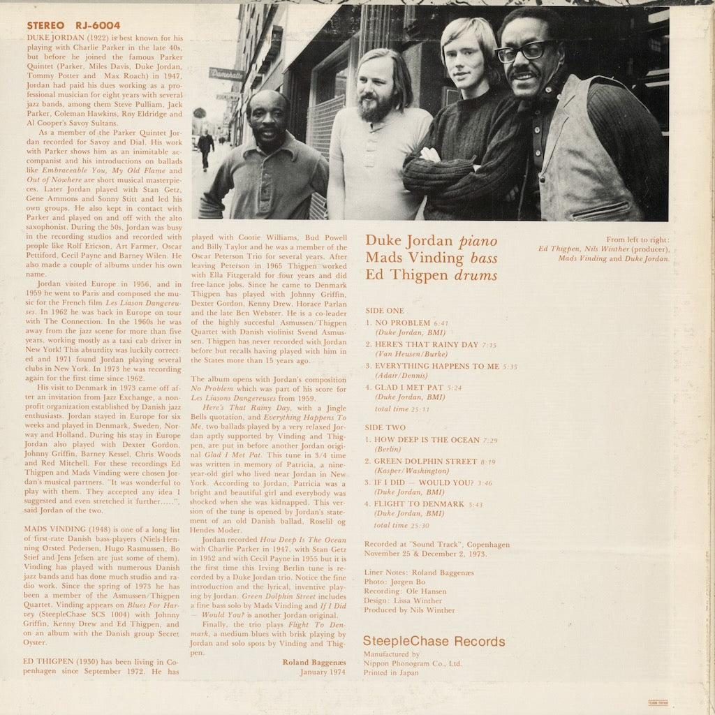 Duke Jordan - Flight To Denmark (RJ-6004) 1974 JPN SteepleChase｜中古LP