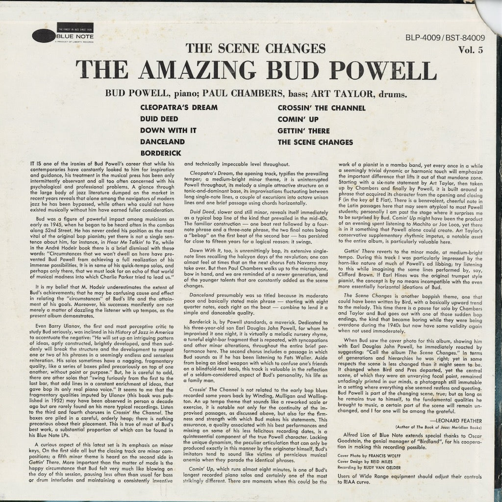 Bud Powell - The Scene Changes, Vol. 5 (BST 84009) 1975 US Blue Note｜中古LP