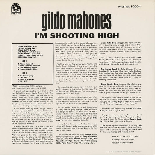 Gildo Mahones - I'm Shooting High (PR-16004) 1992 US Prestige｜中古LP