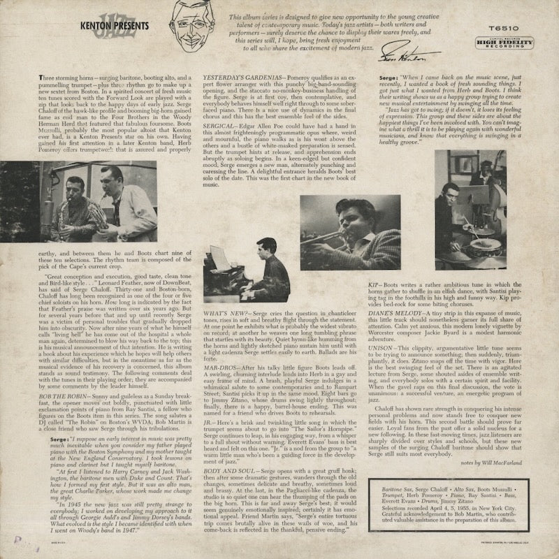 Serge Chaloff Sextet / サージ・チャロフ / Boston Blow-Up! (T-6510)