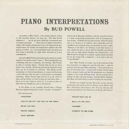 Bud Powell / バド・パウエル / Piano Interpretations (MV 2573)