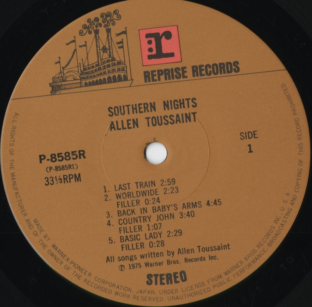 Allen Toussaint - Southern Nights (P-8585R) 1975 JPN Reprise｜中古LP