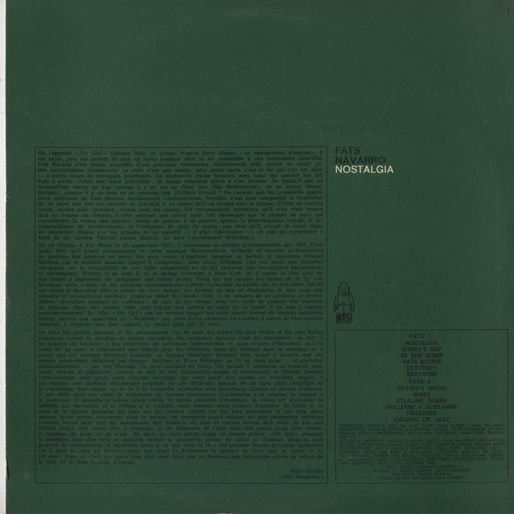 Fats Navarro / ファッツ・ナヴァロ / Vol. 2 Nostalgia (529 103)
