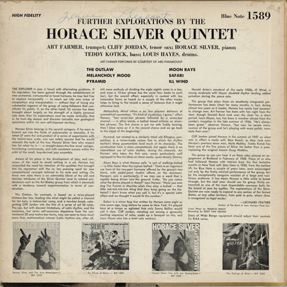 Horace Silver – Further Explorations By The Horace Silver Quintet (BLP1589) LP 1958 US Blue Note | 中古LP