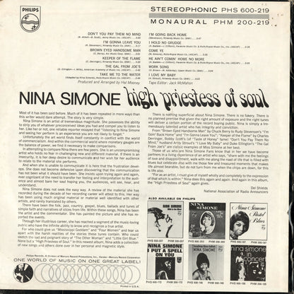 Nina Simone / ニーナ・シモン / High Priestess Of Soul (PHS 600-219)