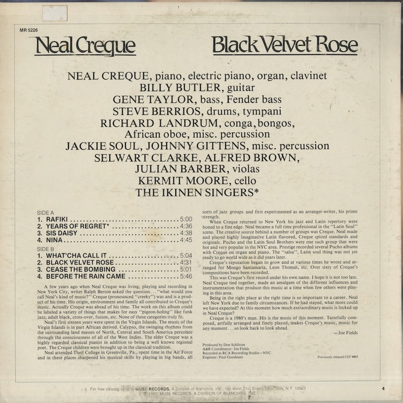 Neal Creque / ニール・クリーク / Black Velvet Rose (MR 5226)