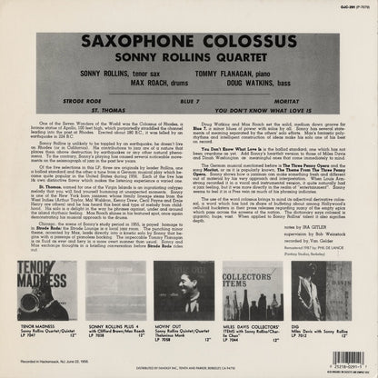 Sonny Rollins / ソニー・ロリンズ / Saxophone Colossus (OJC-291)