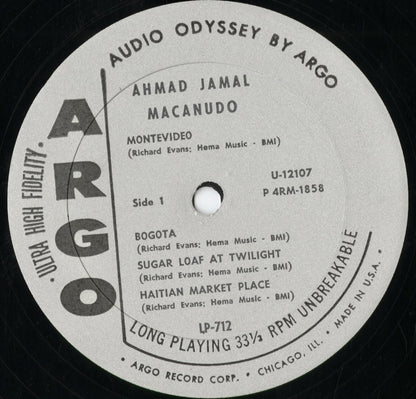 Ahmad Jamal - Macanudo (LP 712) 1963 US Argo｜中古LP
