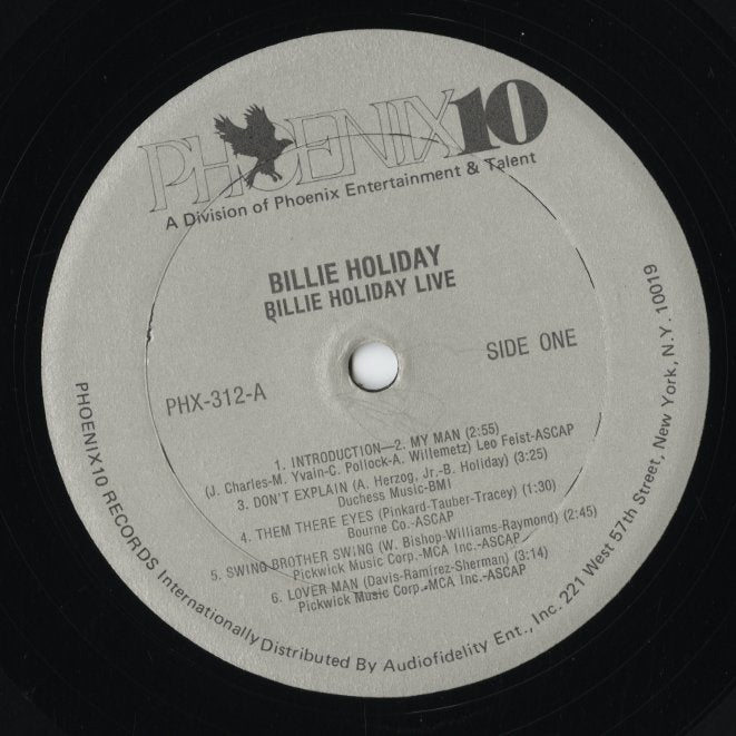 Billie Holiday - Live (PHG312) LP 1981 US Phoenix10｜中古LP