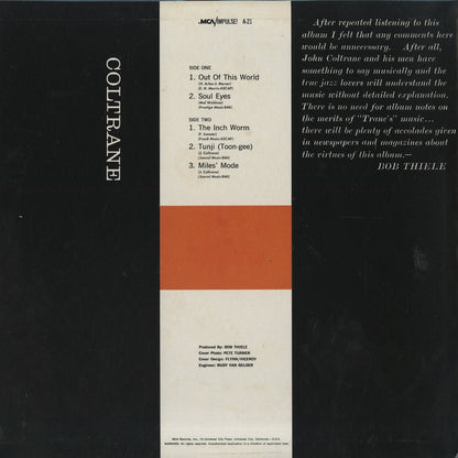 John Coltrane / ジョン・コルトレーン / Coltrane (1962)(A-21) 1980 MCA Pressing