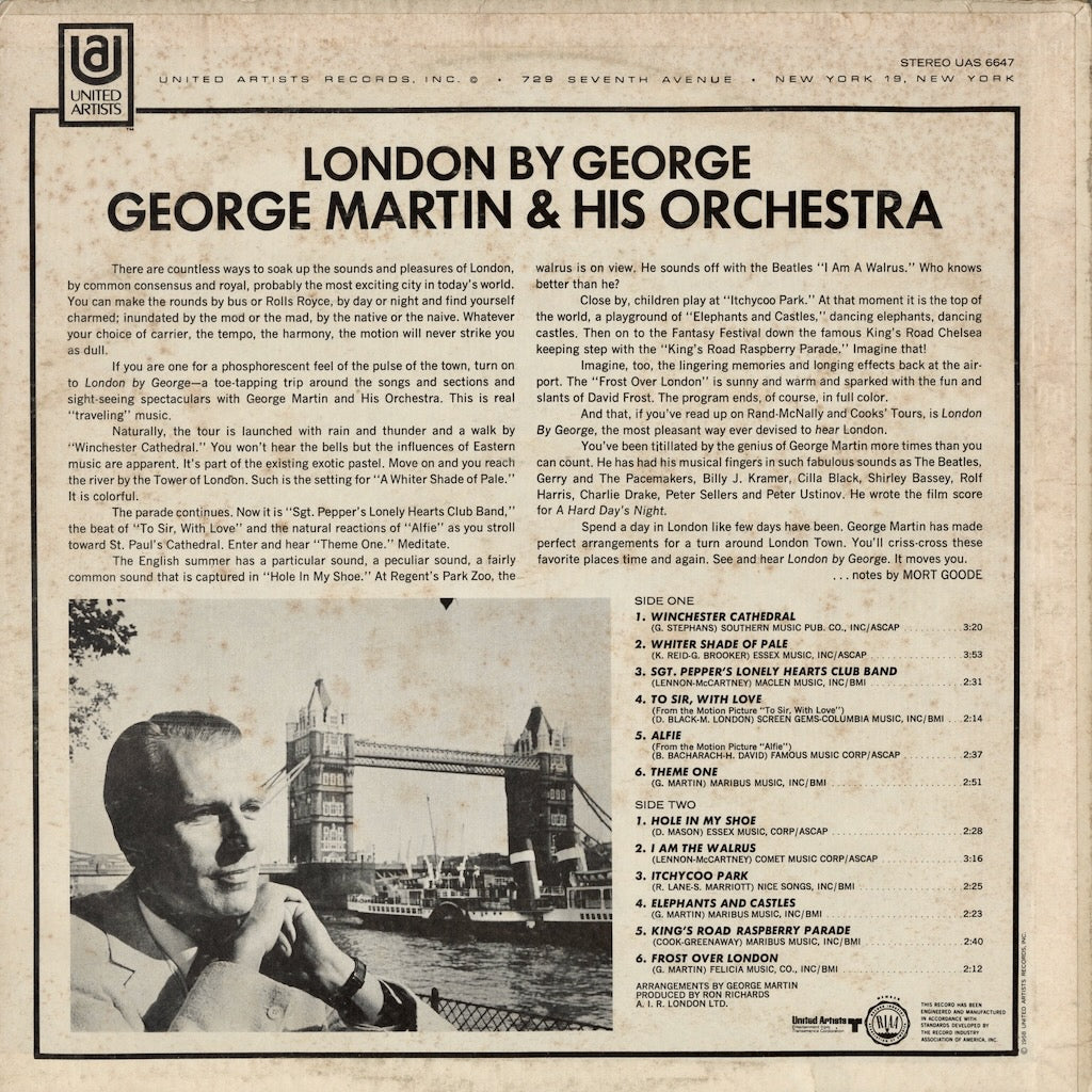 George Martin - London By George (UAS 6647) LP 1968 US United Artists｜中古LP