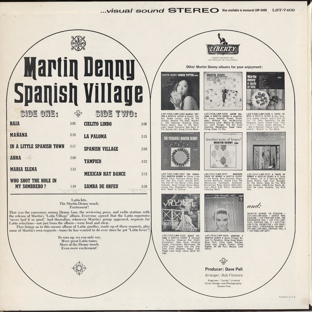 Martin Denny / マーティン・デニー / Spanish Village (LST-7409) STEREO