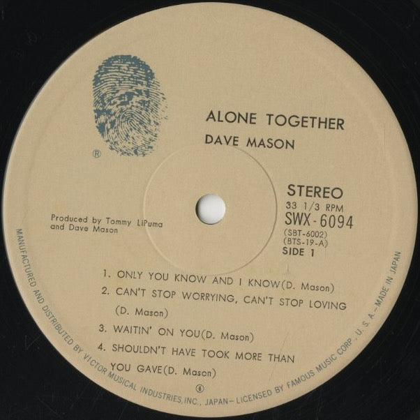 Dave Mason / デイヴ・メイソン / Alone Together (SWX-6094)
