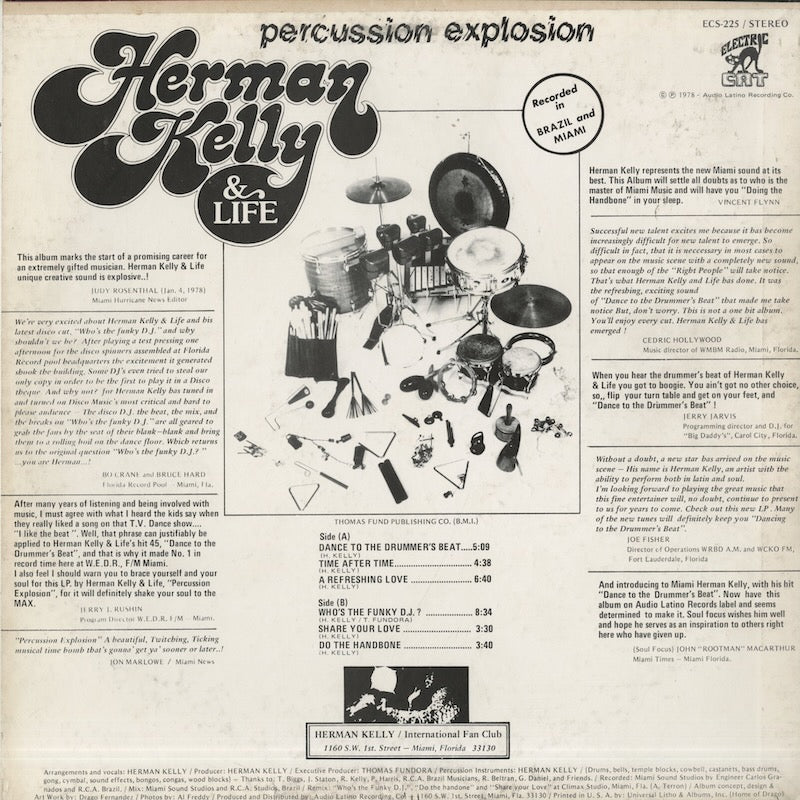 Herman Kelly & Life - ...Percussion Explosion! (ECS-225) LP 1978 US Electric Cat｜中古LP