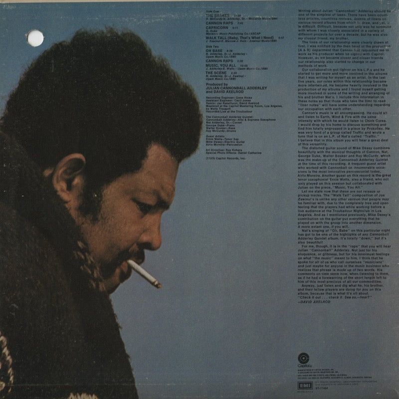 Cannonball Adderley / キャノンボール・アダレイ・クインテット / Music, You All (ST-11484)