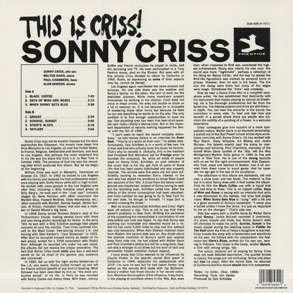 Sonny Criss / ソニー・クリス / This Is Criss! (OJC-430)
